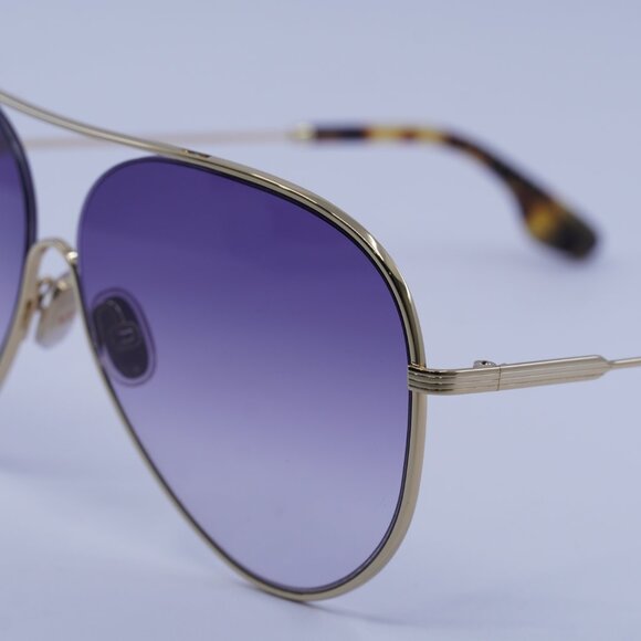 Victoria Beckham VB133S 710 Sunglasses Gold Aviator Frame, Purple Lenses - Picture 2 of 11